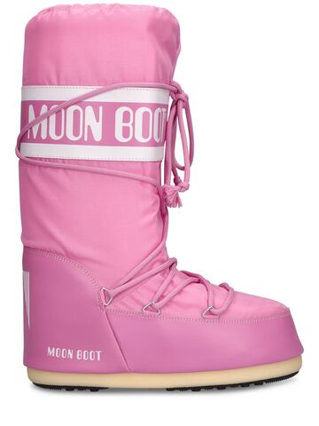moon boot tall icon high nylon moon boots in pink