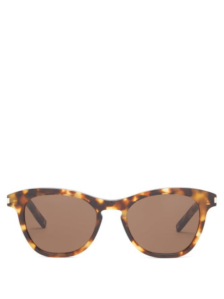 Saint Laurent - Kate Round Tortoiseshell-acetate Sunglasses - Womens - Tortoiseshell