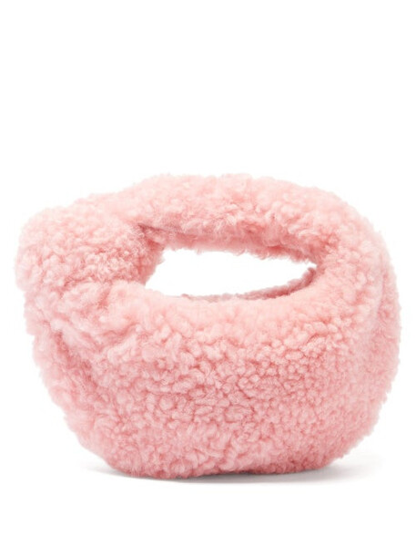 Bottega Veneta - Jodie Mini Shearling Clutch Bag - Womens - Pink
