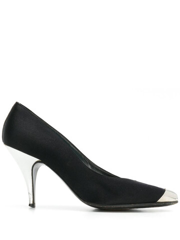 Thierry Mugler Pre-Owned metallic contrast pumps in black