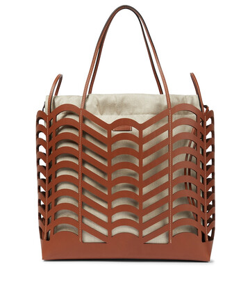 ChloÃ© Kayan cutout leather tote in brown