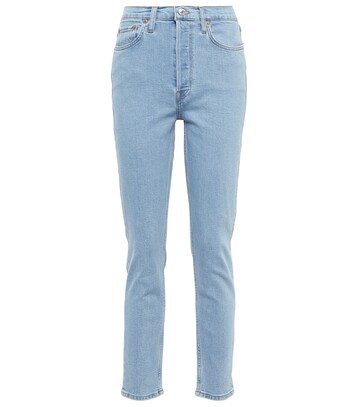 Re/Done 90s high-rise cropped skinny jeans in blue