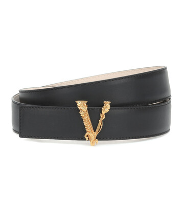 versace virtus leather belt in black