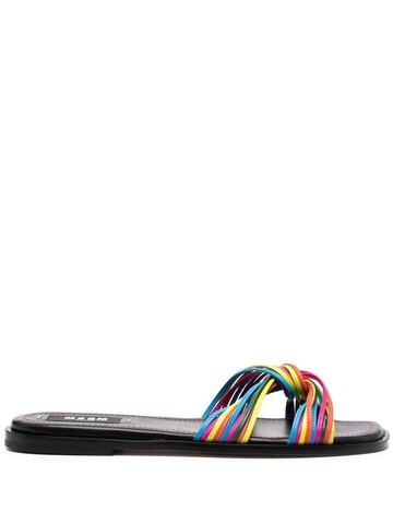msgm multi-straps leather slippers - yellow