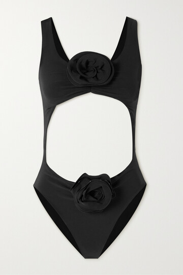 magda butrym - cutout embellished swimsuit - black