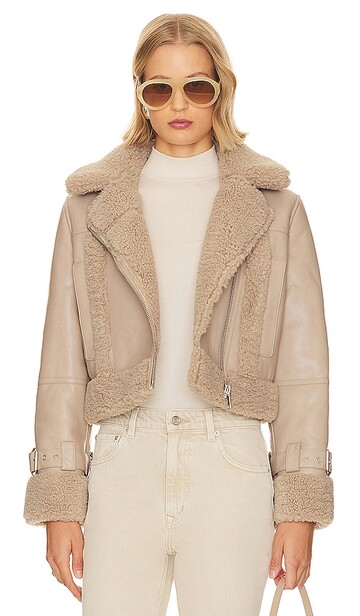 apparis jay jacket in taupe