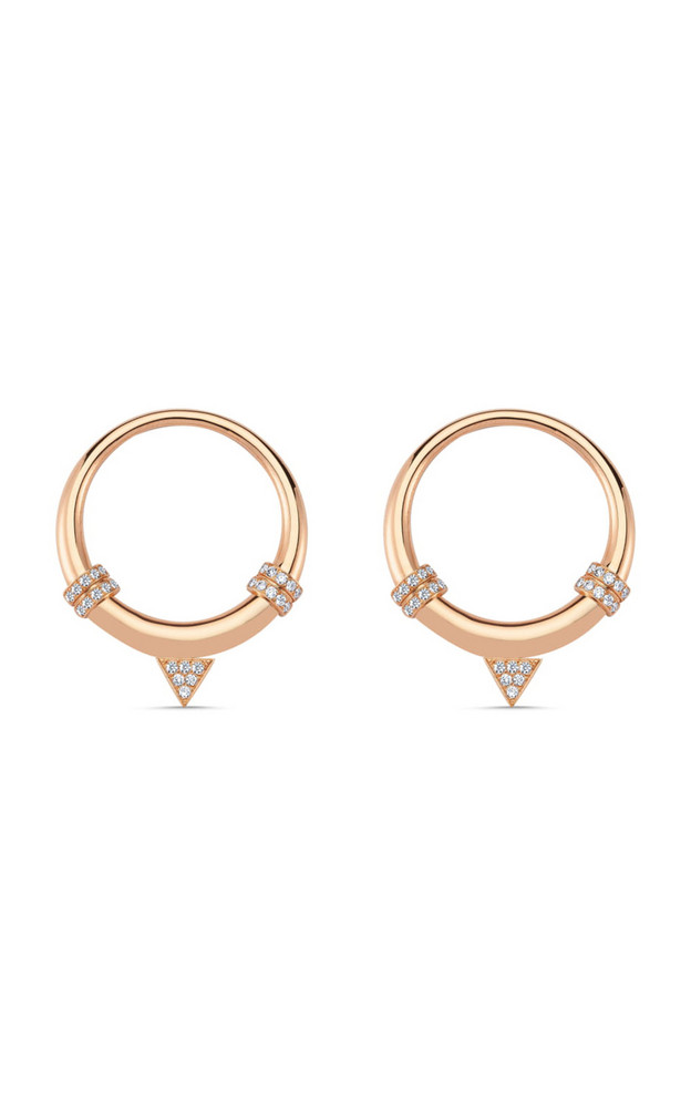 Melis Goral Luna 14K Yellow Gold Diamond Hoop Earrings in pink