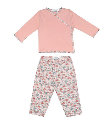 Bonpoint Baby floral cotton top and pants set in pink