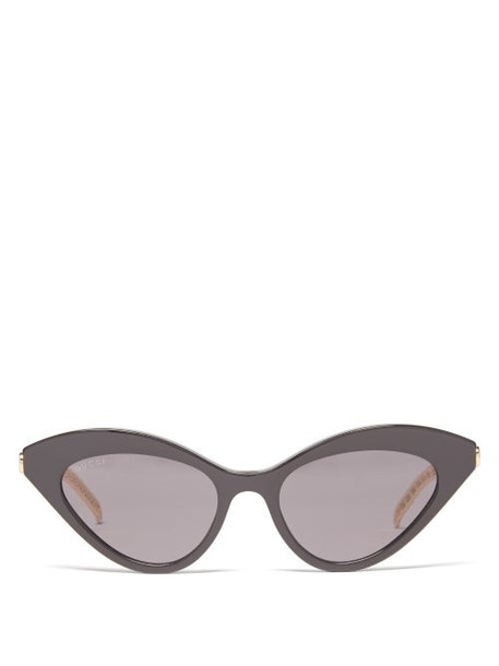 Gucci - Cat-eye Acetate Sunglasses - Womens - Black Gold