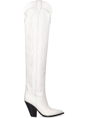 SONORA 90mm Hermosa Leather Over-the-knee Boots in white