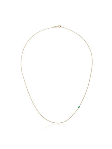 Lizzie Mandler Fine Jewelry floating emerald necklace in green