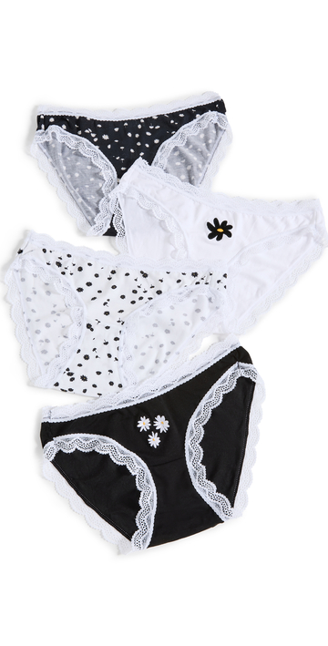 Stripe & Stare Cosmos Flower Bikini Briefs 4 Pack in multi