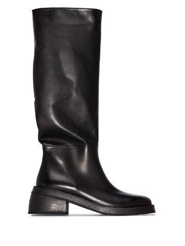 marsèll knee-high block heel boots in black