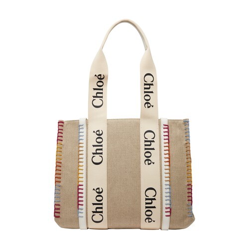 Chloé Woody basket bag in white
