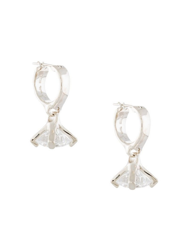 E.M. crystal drop earrings in silver