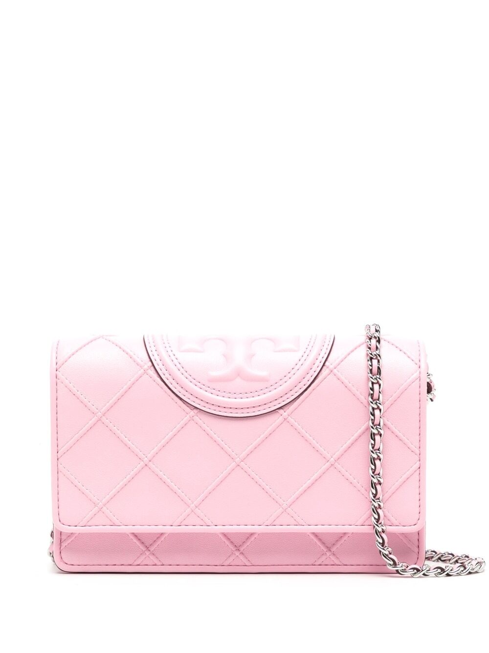 Tory Burch Fleming leather clutch bag - Pink