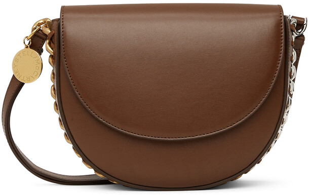 Stella McCartney Brown Medium Frayme Flap Shoulder Bag