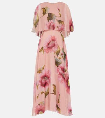 giambattista valli caped floral silk georgette gown in pink