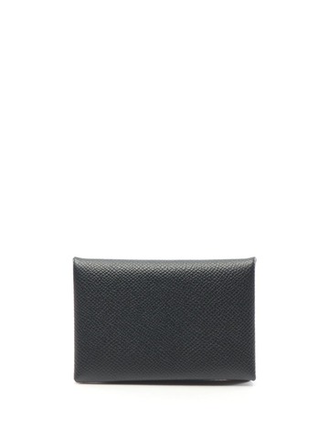 hermès 2021 pre-owned calvi coin purse - black