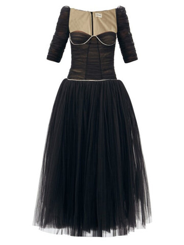khaite - desi crystal-embellished tulle dress - womens - black