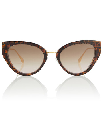 FENDI Cat-eye acetate sunglasses in brown