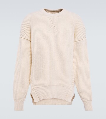 jil sander ribbed-knit cotton and wool sweater in white