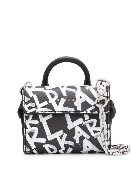 Karl Lagerfeld Ikon graffiti crossbody bag in black