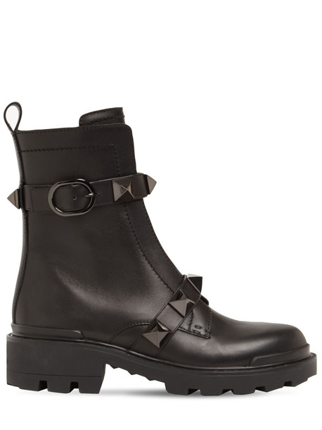 VALENTINO GARAVANI 40mm Leather Ankle Boots in black