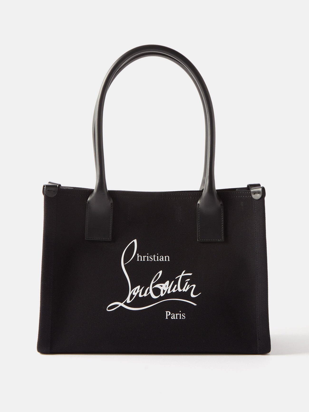 Christian Louboutin - Nastroloubi Small Leather-trim Canvas Tote Bag - Womens - Black