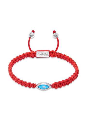 nialaya jewelry evil eye-detail string bracelet - red