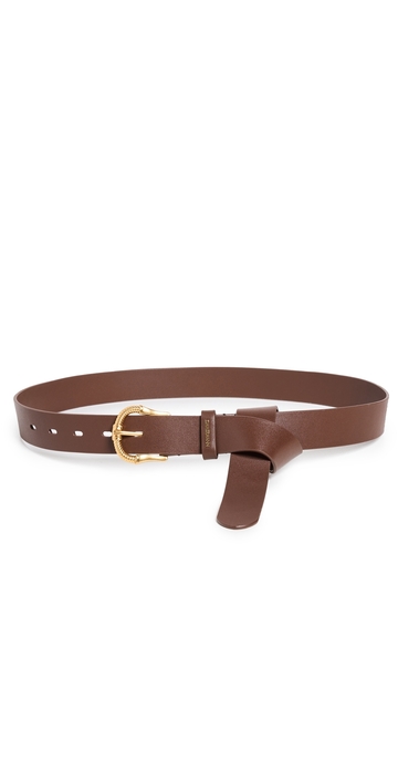 zimmermann twisted buckle leather belt 30 chocolate xs/s