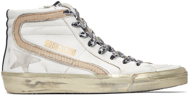 Golden Goose White Slide Leather Sneakers