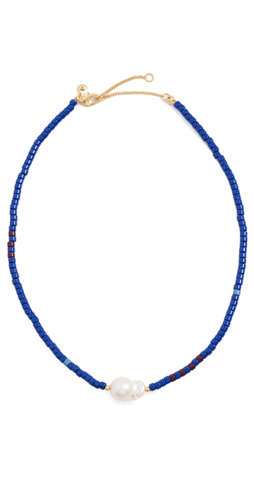 Madewell Jones Pearl Layer Necklace in indigo