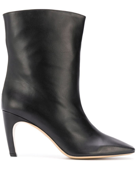 Gia Couture Atena square-toe ankle boots in black