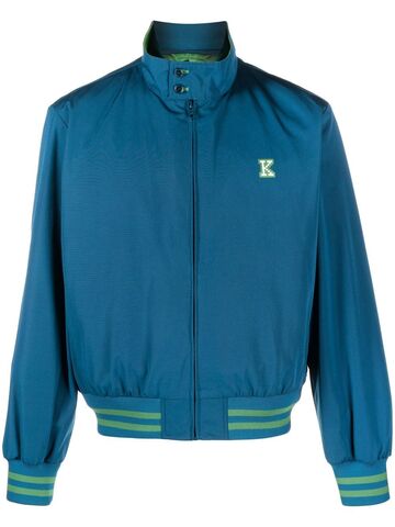 kenzo graphic logo-print track jacket - blue