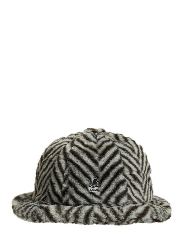 KANGOL Faux Fur Bucket Hat in grey / multi