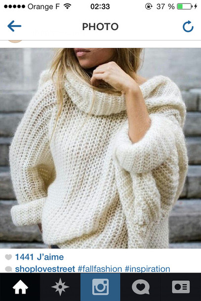 sweater pullover swaeter white laine