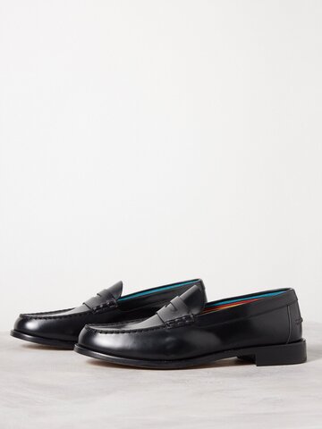 paul smith - lido leather loafers - mens - black