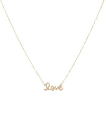 sydney evan love 14kt gold necklace with diamonds