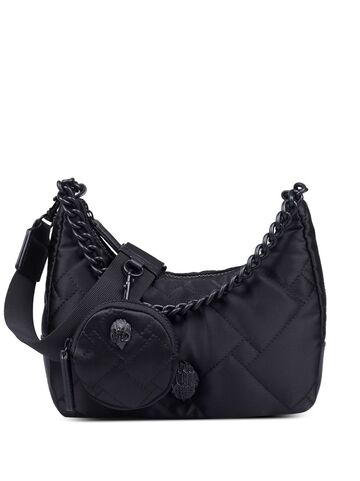 kurt geiger london appliqué-detail quilted crossbody bag - black