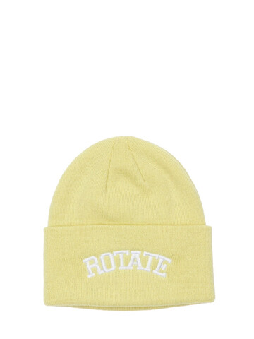 ROTATE Abbie Logo Recycled Tech Beanie in yellow