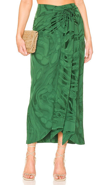 SILVIA TCHERASSI X REVOLVE Bonnan Skirt in Green in emerald