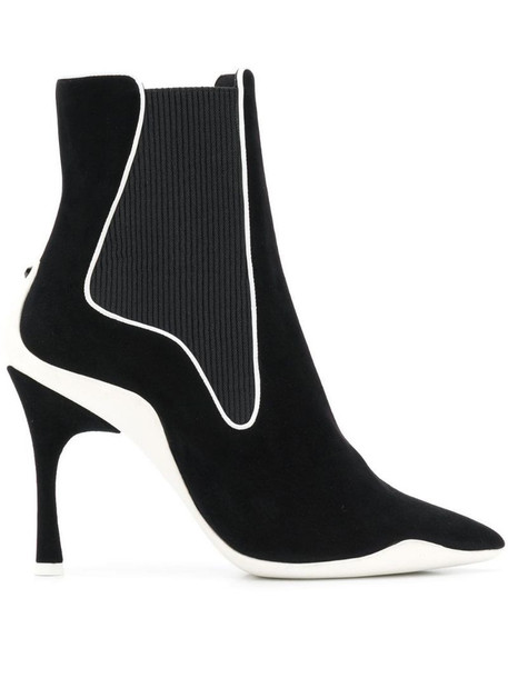 René Caovilla ribbed side ankle boots in black