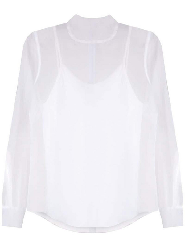 Uma - Raquel Davidowicz Cina turtle neck silk blouse in white