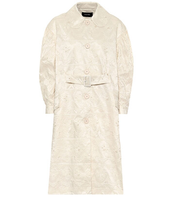 Simone Rocha Lace-taffeta duster coat in white