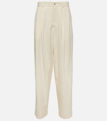 The Row Rufos silk canvas wide-leg pants in white