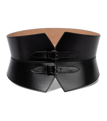 alaã¯a leather corset belt in black