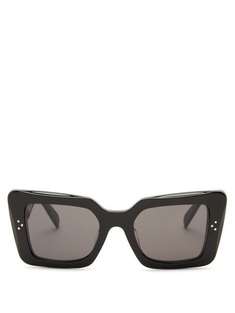 Celine Eyewear - Rectangular Acetate Sunglasses - Womens - Black
