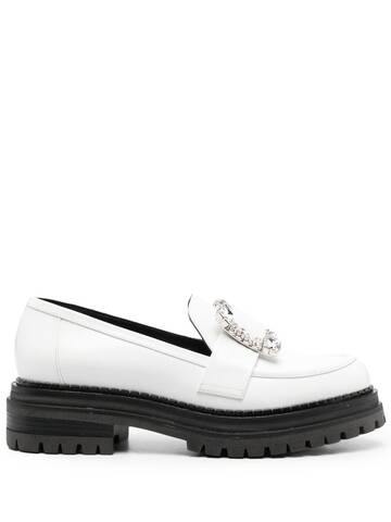 sergio rossi prince buckle-detail loafers - white