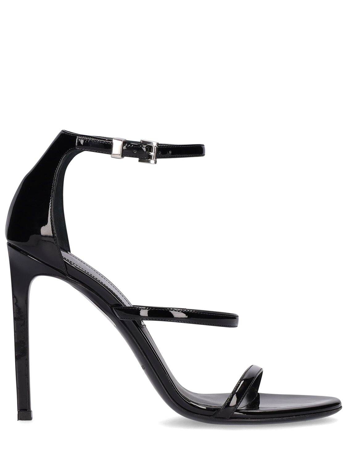 MICHAEL KORS COLLECTION 100mm Nadege Patent Leather Sandals in black